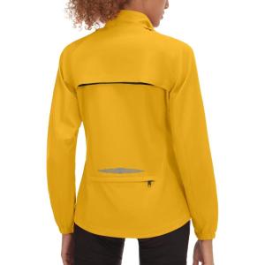 Little Donkey Andy Women’s Lightweight Waterproof Cycling Jacket with Removable Sleeves for Biking Running Golf(Golden Rod)