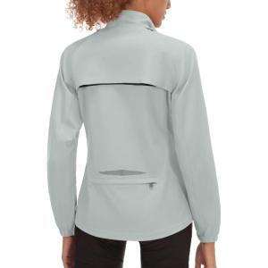 Little Donkey Andy Women’s Lightweight Waterproof Cycling Jacket with Removable Sleeves for Biking Running Golf(Light Gray)