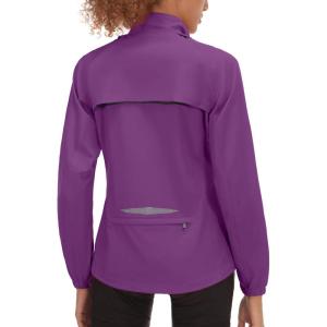Little Donkey Andy Women’s Lightweight Waterproof Cycling Jacket with Removable Sleeves for Biking Running Golf(Purple)