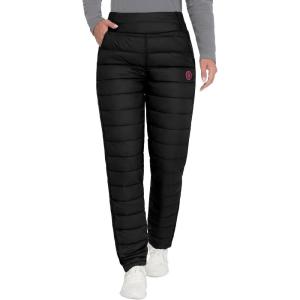 Little Donkey Andy Women’s Puffer Pants Lightweight Warm Puffy Quilted Pants Winter Snow Ski Trousers(Black)