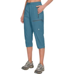 Little Donkey Andy Women’s Quick Dry 3/4 Pants Capri Shorts Lightweight Hiking Travel Casual(A10. Slate)