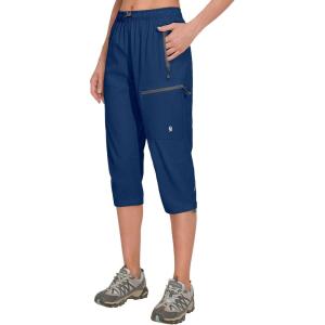 Little Donkey Andy Women’s Quick Dry 3/4 Pants Capri Shorts Lightweight Hiking Travel Casual(A13. Deep Blue)