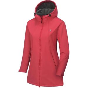 Little Donkey Andy Women’s Softshell Fleece Lined Jacket with Hood Windbreaker Insulated Long Warm Rain Jacket(Red)
