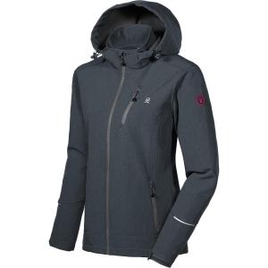 Little Donkey Andy Women’s Softshell Jacket Ski Jacket with Removable Hood, Fleece Lined(Black Heather)