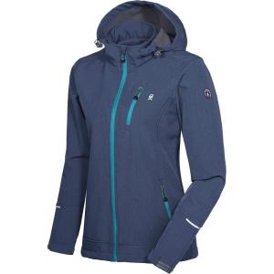 Little Donkey Andy Women’s Softshell Jacket Ski Jacket with Removable Hood, Fleece Lined(Blue Heather)