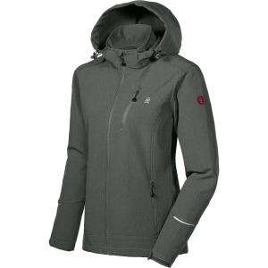 Little Donkey Andy Women’s Softshell Jacket Ski Jacket with Removable Hood, Fleece Lined(Charcoal Heather)