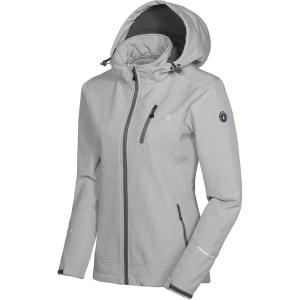 Little Donkey Andy Women’s Softshell Jacket Ski Jacket with Removable Hood, Fleece Lined(Light Gray Heather)