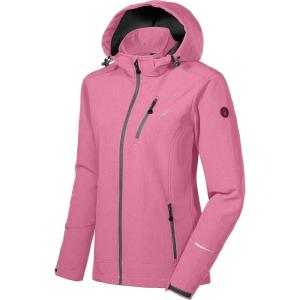 Little Donkey Andy Women’s Softshell Jacket Ski Jacket with Removable Hood, Fleece Lined(Pink Heather)