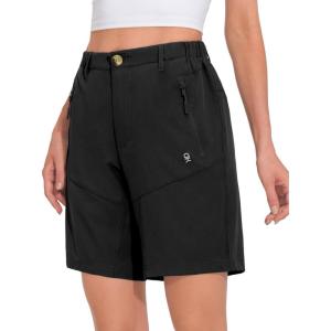 Little Donkey Andy Women’s Stretch Quick Dry Shorts for Hiking, Camping, Travel(A1 Black)