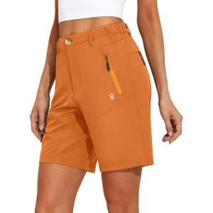 Little Donkey Andy Women’s Stretch Quick Dry Shorts for Hiking, Camping, Travel(A1 Orange)
