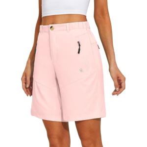 Little Donkey Andy Women’s Stretch Quick Dry Shorts for Hiking, Camping, Travel(A1 Pink)