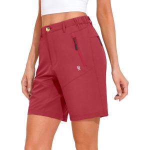 Little Donkey Andy Women’s Stretch Quick Dry Shorts for Hiking, Camping, Travel(A1 Watermelon Red)