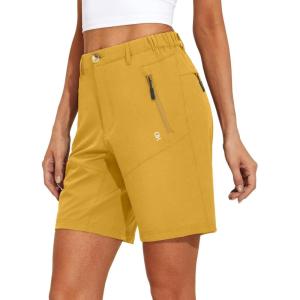 Little Donkey Andy Women’s Stretch Quick Dry Shorts for Hiking, Camping, Travel(A1 Yellow)