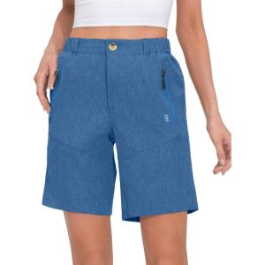 Little Donkey Andy Women’s Stretch Quick Dry Shorts for Hiking, Camping, Travel(Blue Heather)