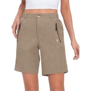 Little Donkey Andy Women’s Stretch Quick Dry Shorts for Hiking, Camping, Travel(Khaki Heather)