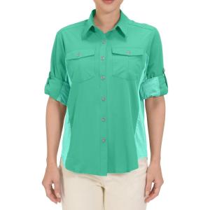 Little Donkey Andy Women’s Stretch Quick Dry UPF50+ Long Sleeve Shirt for Hiking, Travel, Camping(A Seafoam(panels))