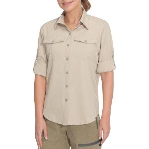 Little Donkey Andy Women’s Stretch Quick Dry UPF50+ Long Sleeve Shirt for Hiking, Travel, Camping(Upgraded Khaki)