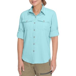 Little Donkey Andy Women’s Stretch Quick Dry UPF50+ Long Sleeve Shirt for Hiking, Travel, Camping(Upgraded Light Blue)