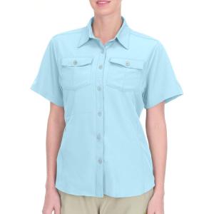 Little Donkey Andy Women’s Stretch Quick Dry UPF50+ Short Sleeve Shirt for Hiking, Travel, Camping(04 Blue)