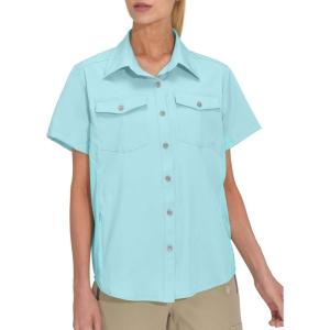 Little Donkey Andy Women’s Stretch Quick Dry UPF50+ Short Sleeve Shirt for Hiking, Travel, Camping(Light Blue)