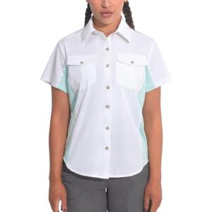 Little Donkey Andy Women’s Stretch Quick Dry UPF50+ Short Sleeve Shirt for Hiking, Travel, Camping(White)