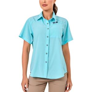 Little Donkey Andy Women’s UPF 50 UV Protection Shirt, Breathable Short Sleeve Fishing Hiking Shirts, Quick Dry(Blue Tint)