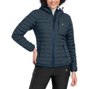 Little Donkey Andy Women’s Warm Waterproof Puffer Jacket Hooded Windproof Winter Coat with Recycled Insulation(Upgraded Dark Blue)