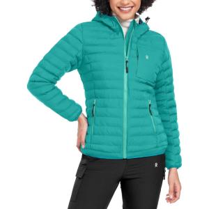 Little Donkey Andy Women’s Warm Waterproof Puffer Jacket Hooded Windproof Winter Coat with Recycled Insulation(Upgraded Green)