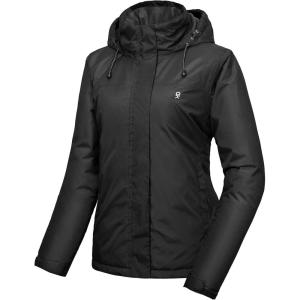 Little Donkey Andy Women’s Waterproof Ski Snowboarding Jacket Windproof Warm Coat with Detachable Hood(A1.black)
