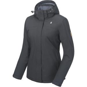 Little Donkey Andy Women’s Waterproof Ski Snowboarding Jacket Windproof Warm Coat with Detachable Hood(Black)