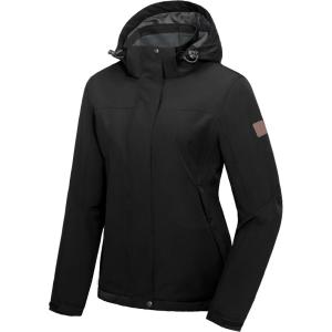 Little Donkey Andy Women’s Waterproof Ski Snowboarding Jacket Windproof Warm Coat with Detachable Hood(Black(thin Polyester-fill polyster Lining))