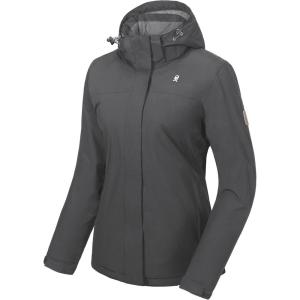 Little Donkey Andy Women’s Waterproof Ski Snowboarding Jacket Windproof Warm Coat with Detachable Hood(Dark Grey)