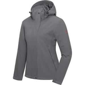Little Donkey Andy Women’s Waterproof Ski Snowboarding Jacket Windproof Warm Coat with Detachable Hood(Grey(thin Polyester-fill polyster Lining))