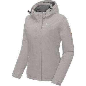 Little Donkey Andy Women’s Waterproof Ski Snowboarding Jacket Windproof Warm Coat with Detachable Hood(Moonbeam Heather)