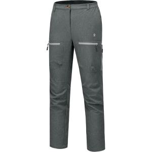 Little Donkey Andy Women’s Windproof Hiking Cargo Pants Fleece Lined Water Repellent Ski Snow Softshell Pants(Grey Heather)