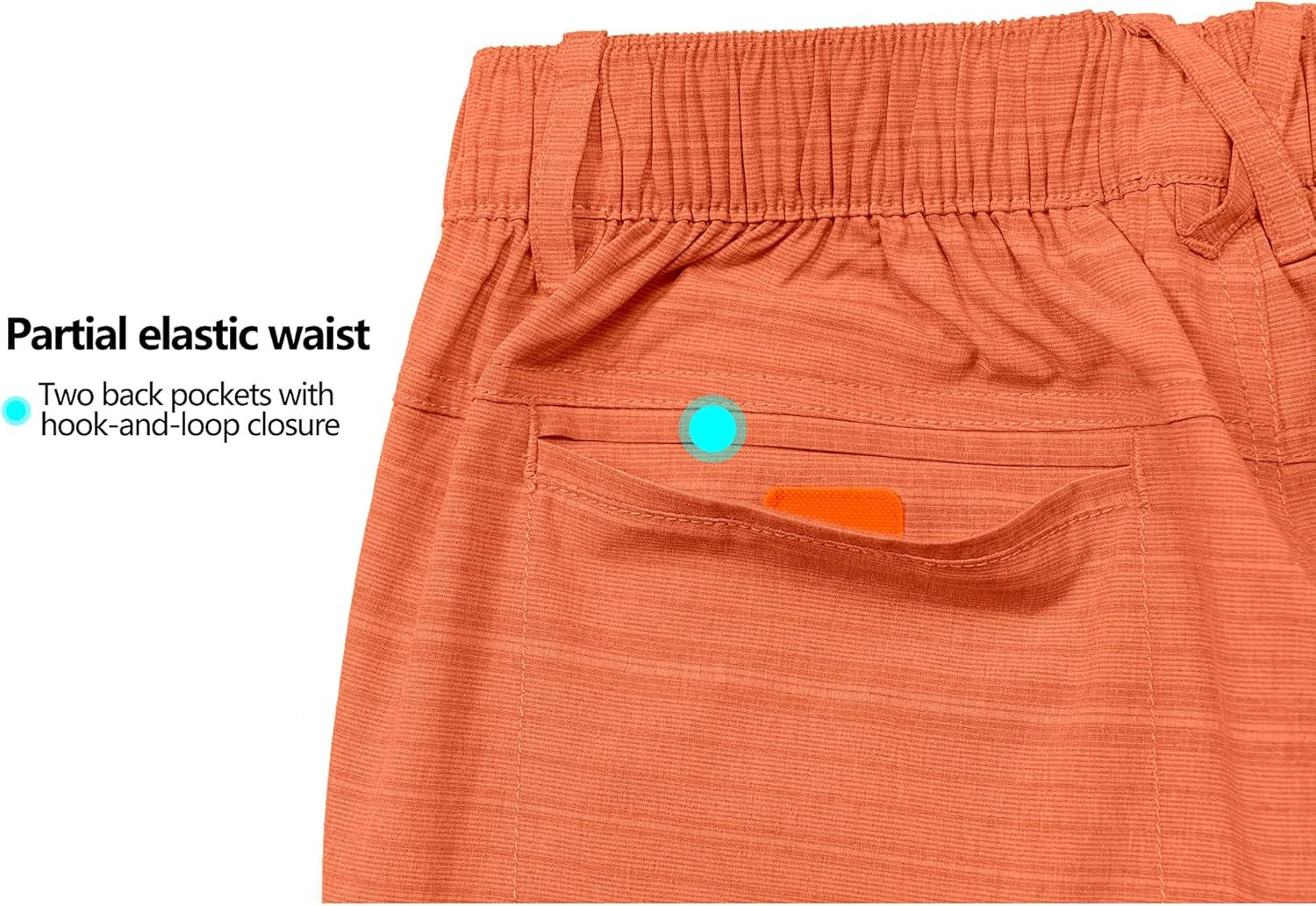 imageLittle Donkey Andy Mens 12 Inch Bermuda Shorts UPF 50 Stretch Golf Shorts for CasualOrange Peel