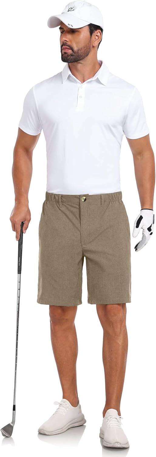 imageLittle Donkey Andy Mens Bermuda 9 Inch Lightweight Quick Dry Stretch Shorts Golf Hiking TravelOtter