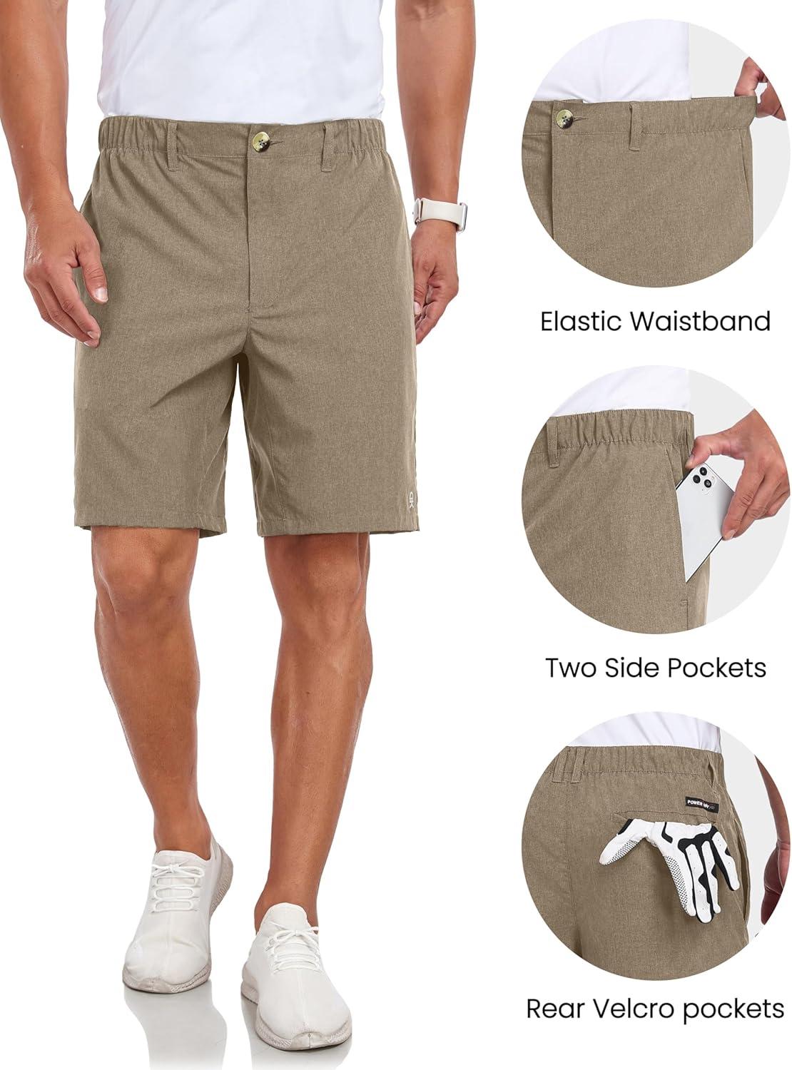 imageLittle Donkey Andy Mens Bermuda 9 Inch Lightweight Quick Dry Stretch Shorts Golf Hiking TravelOtter