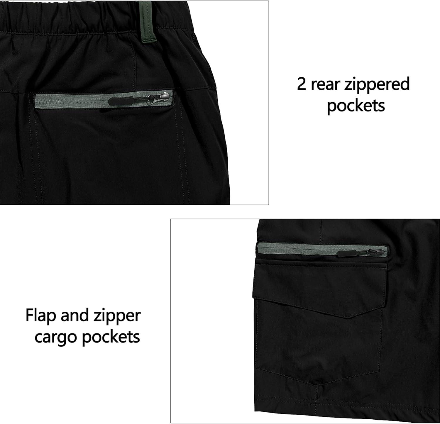 imageLittle Donkey Andy Mens Golf Hiking Cargo Shorts Quick Dry Stretch Lightweight Outdoor Shorts with Zipper Pockets9 Inch