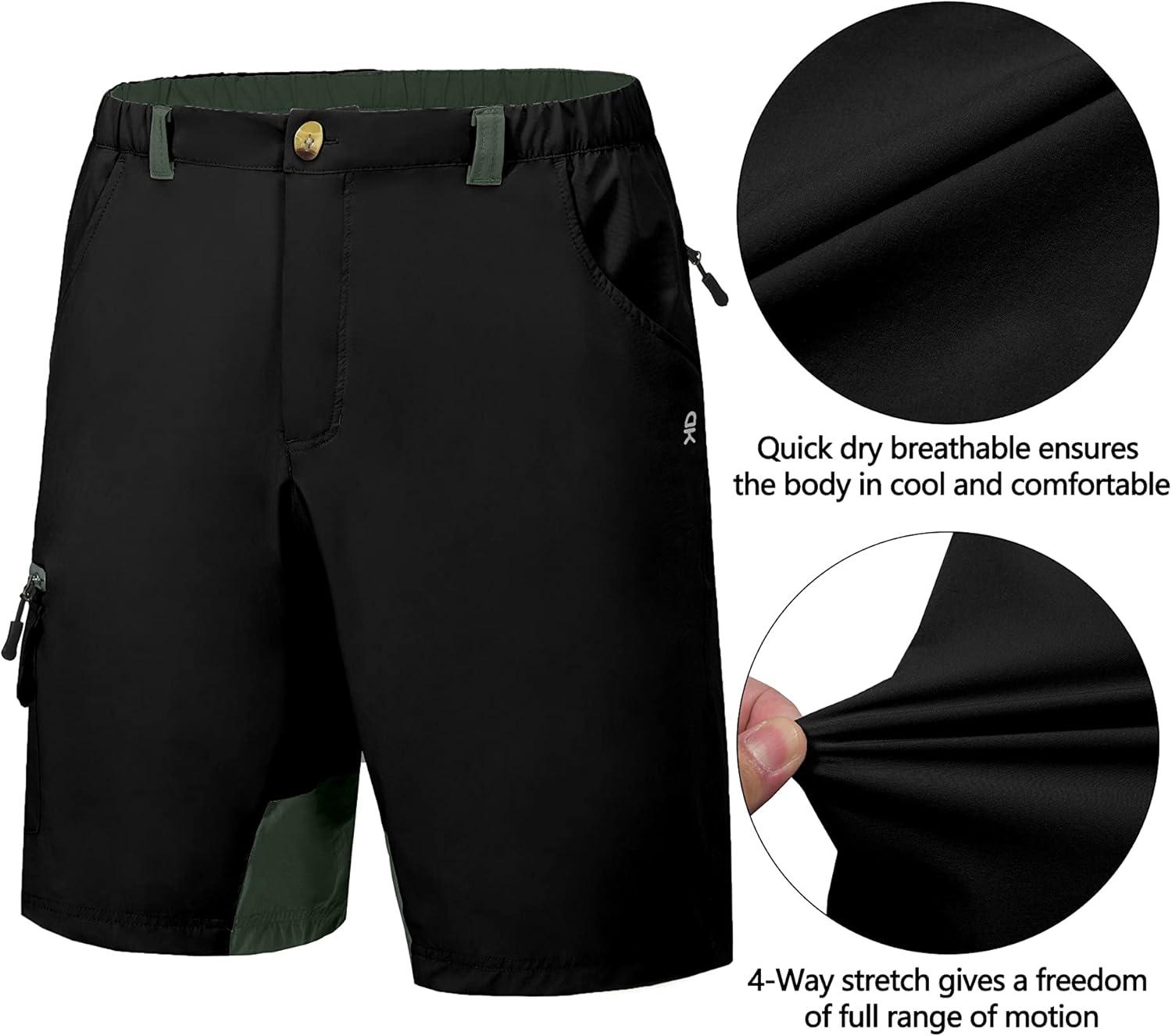 imageLittle Donkey Andy Mens Golf Hiking Cargo Shorts Quick Dry Stretch Lightweight Outdoor Shorts with Zipper Pockets9 Inch