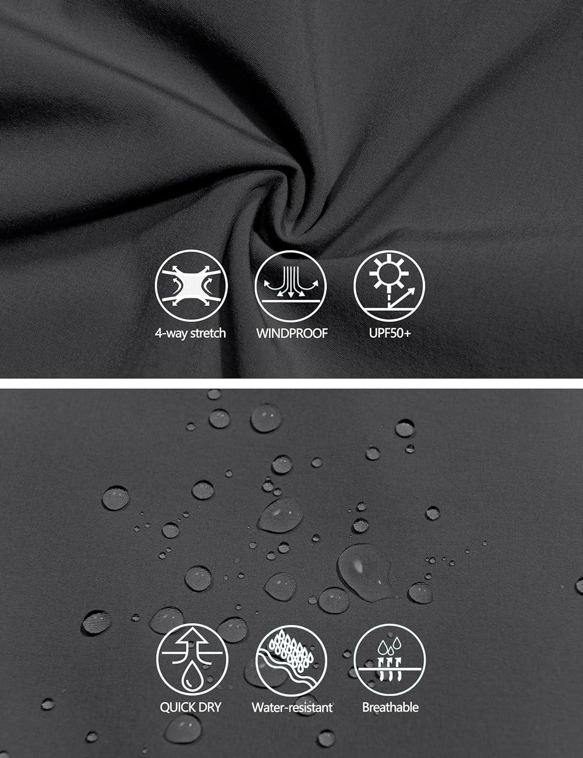imageLittle Donkey Andy Mens Lightweight Breathable Windbreaker Golf Jacket UPF50 Windproof Outdoor Running CoatHoodiegrey