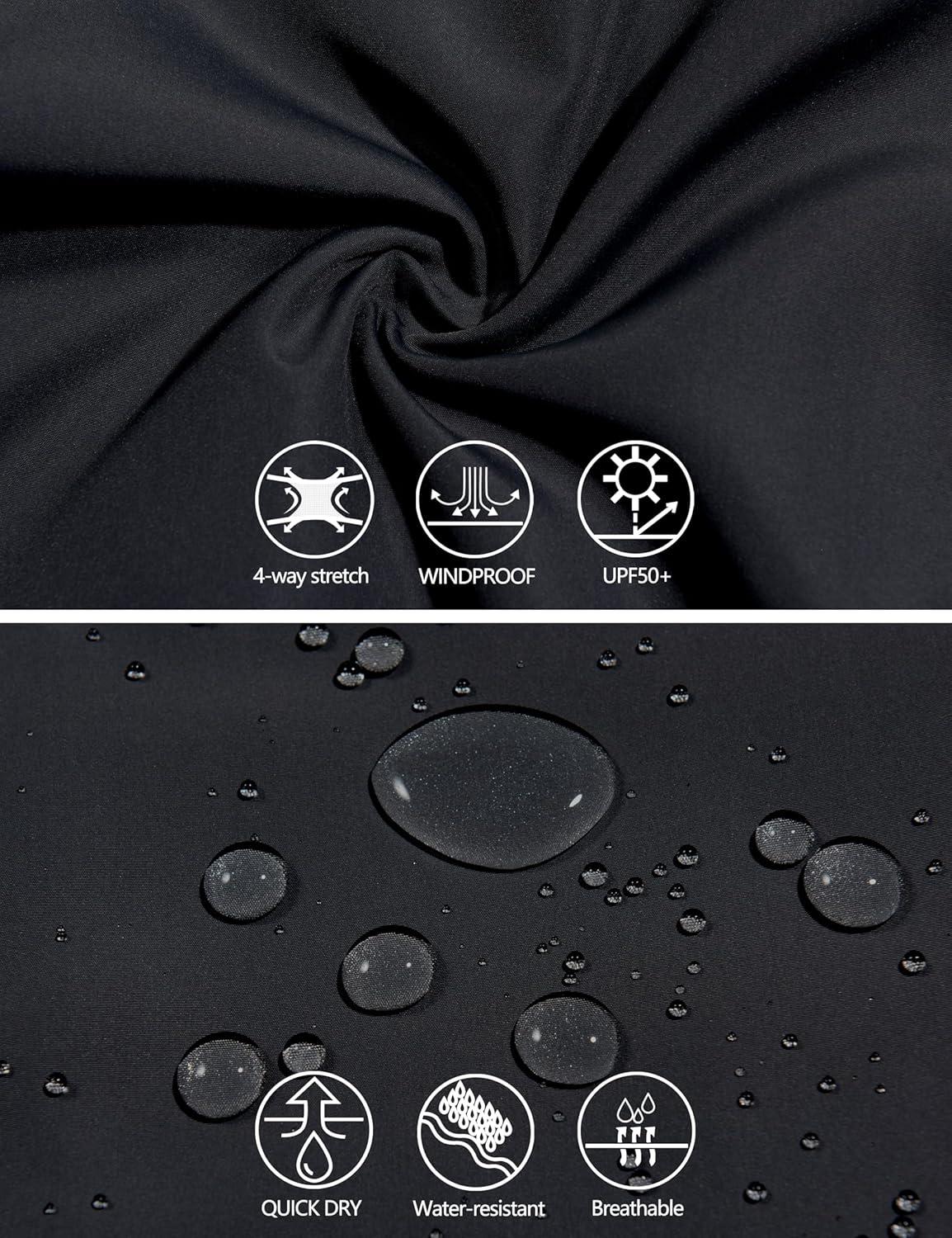 imageLittle Donkey Andy Mens Lightweight Breathable Windbreaker Golf Jacket UPF50 Windproof Outdoor Running CoatStand Collarblack