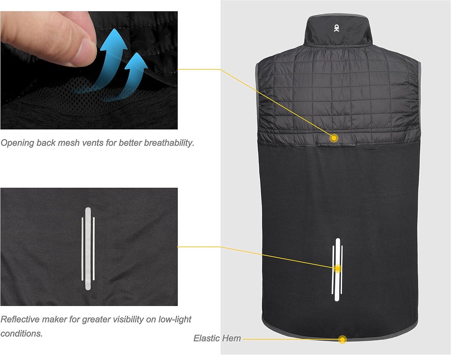 imageLittle Donkey Andy Mens Lightweight Golf Vest Warm Outdoor Sleeveless Jacket for Hiking Travel Running Casual1 Black