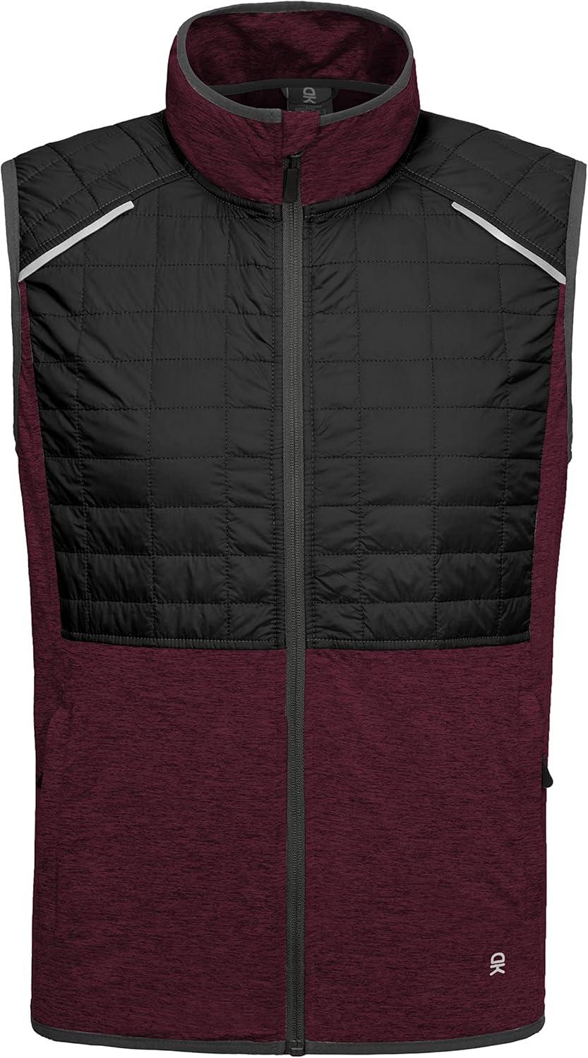 imageLittle Donkey Andy Mens Lightweight Golf Vest Warm Outdoor Sleeveless Jacket for Hiking Travel Running Casual5 Dark RedBlack