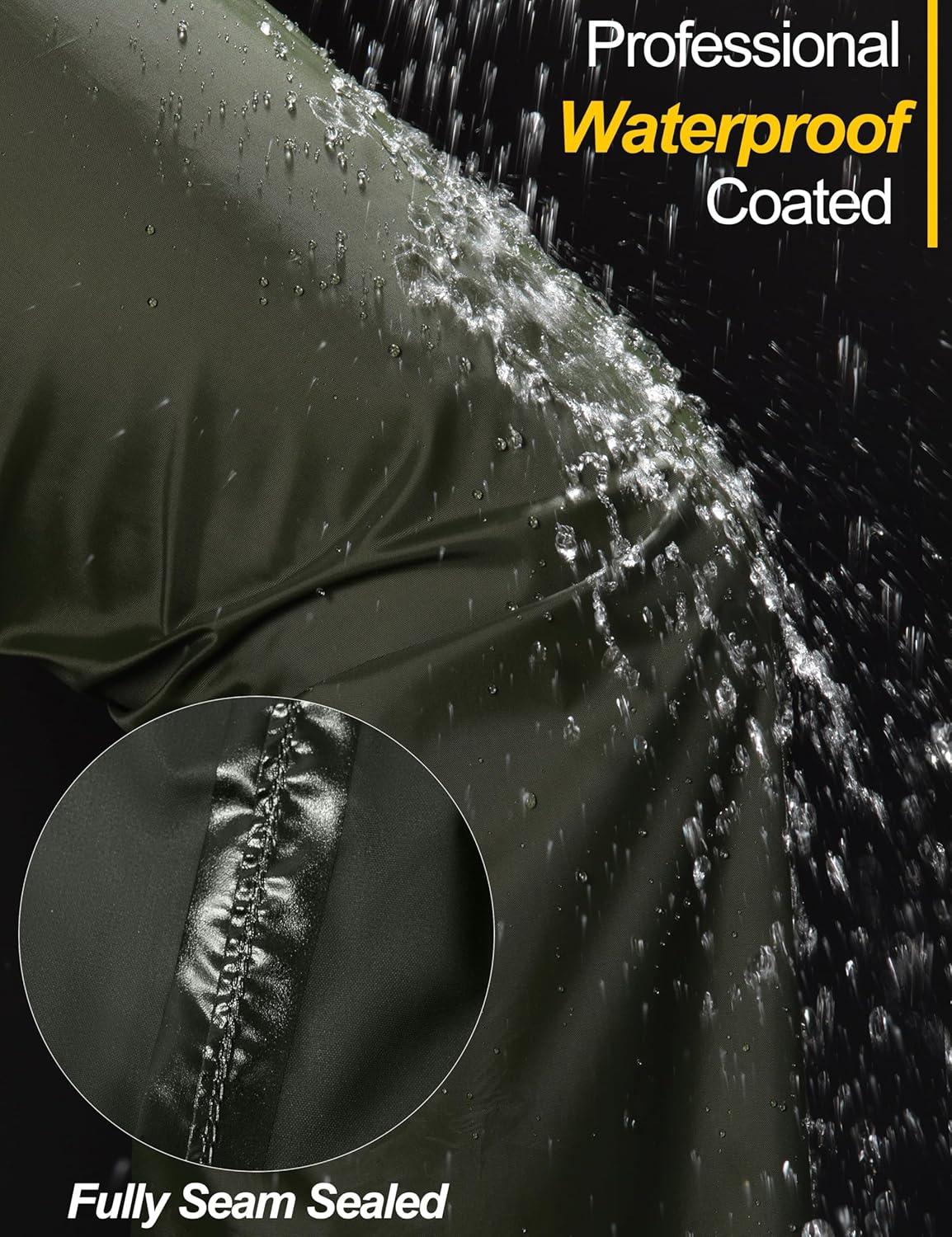 imageLittle Donkey Andy Mens Lightweight Packable Waterproof Rain Pants with Pockets for Hiking Travel FishingArmy Green