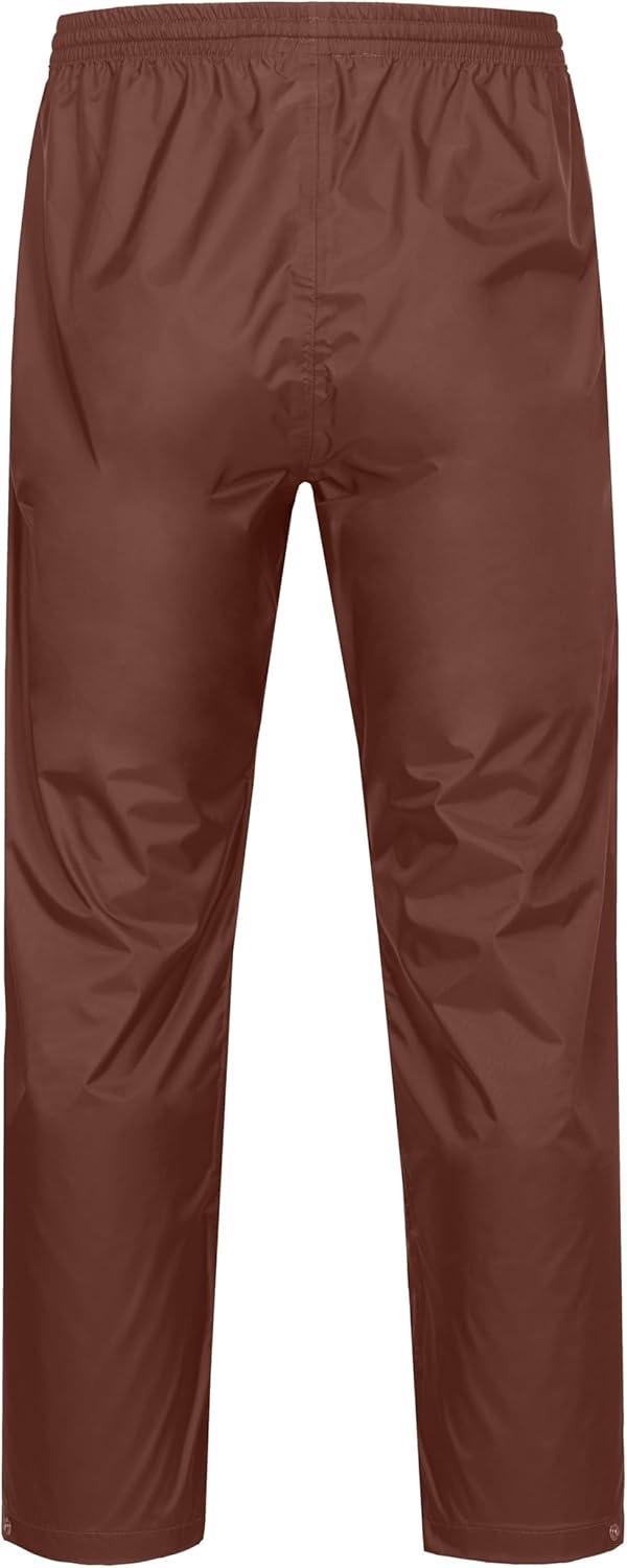 imageLittle Donkey Andy Mens Lightweight Packable Waterproof Rain Pants with Pockets for Hiking Travel FishingDark Red