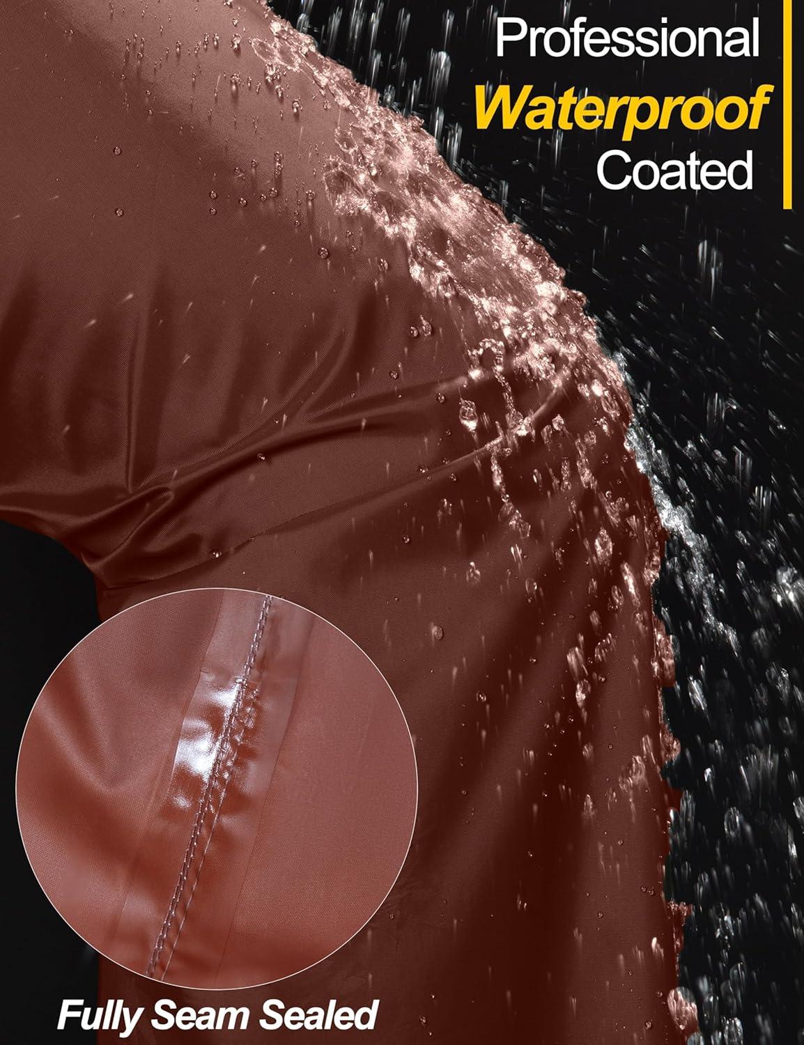 imageLittle Donkey Andy Mens Lightweight Packable Waterproof Rain Pants with Pockets for Hiking Travel FishingDark Red