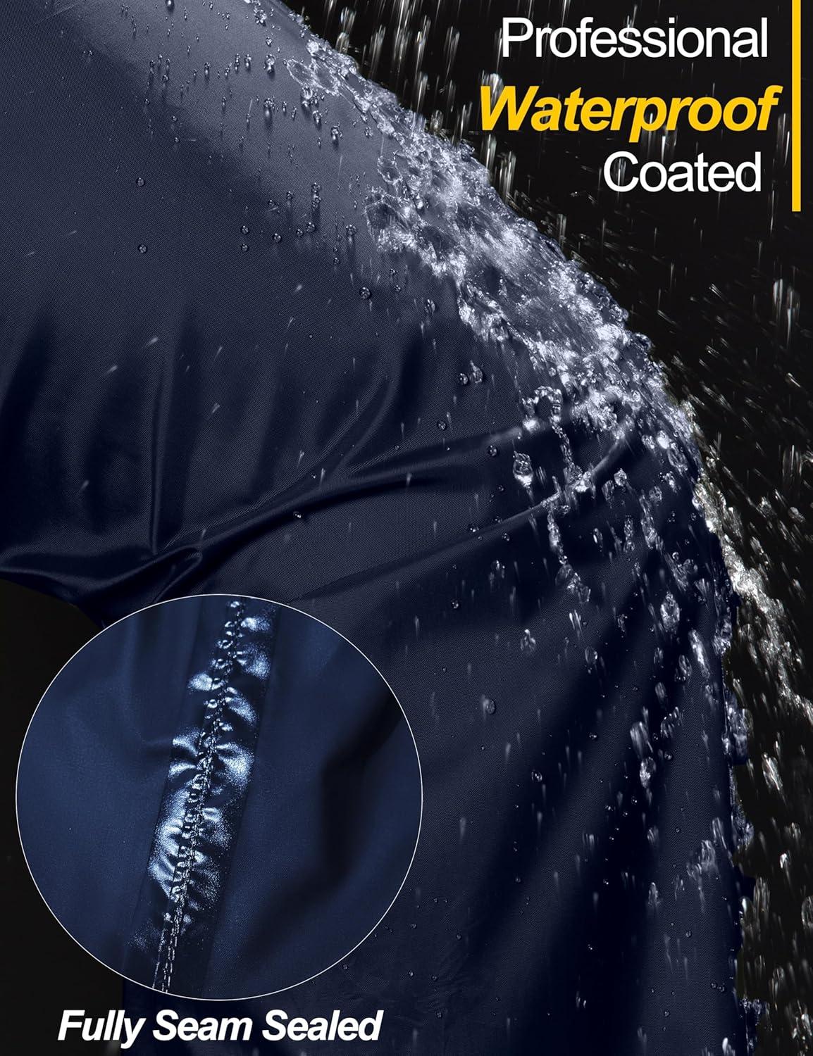 imageLittle Donkey Andy Mens Lightweight Packable Waterproof Rain Pants with Pockets for Hiking Travel FishingNavy Blue