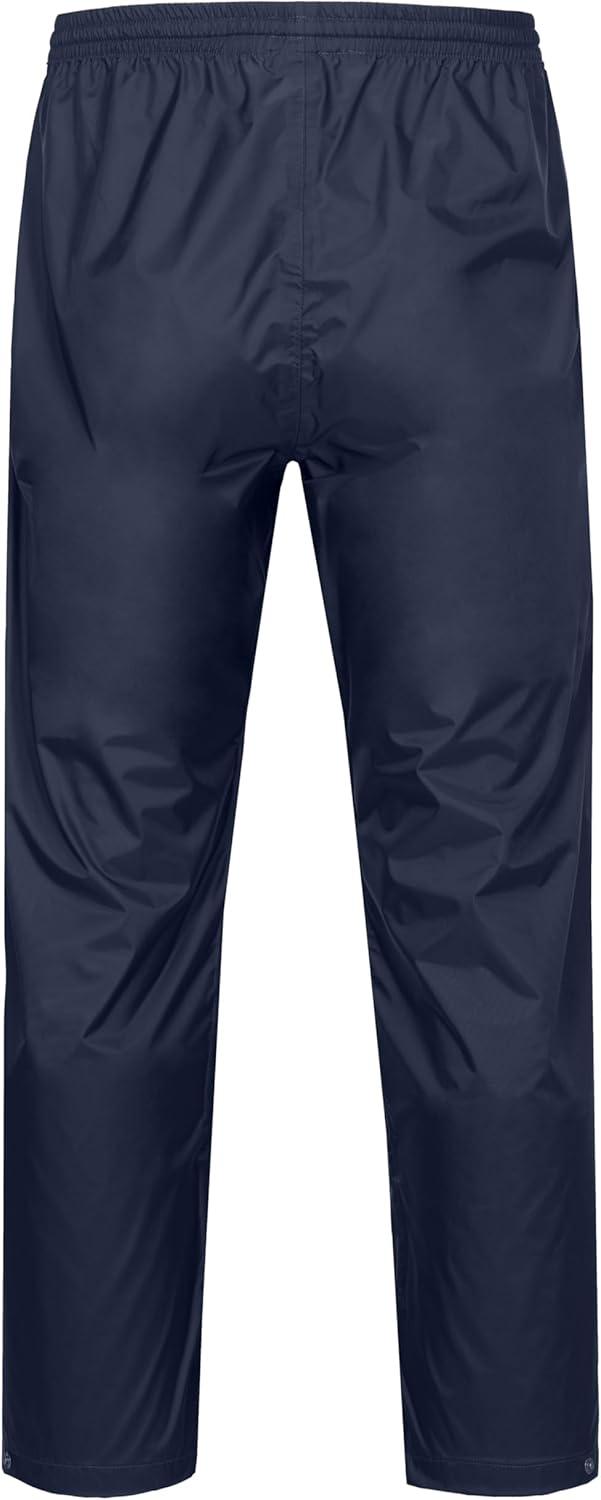 imageLittle Donkey Andy Mens Lightweight Packable Waterproof Rain Pants with Pockets for Hiking Travel FishingNavy Blue
