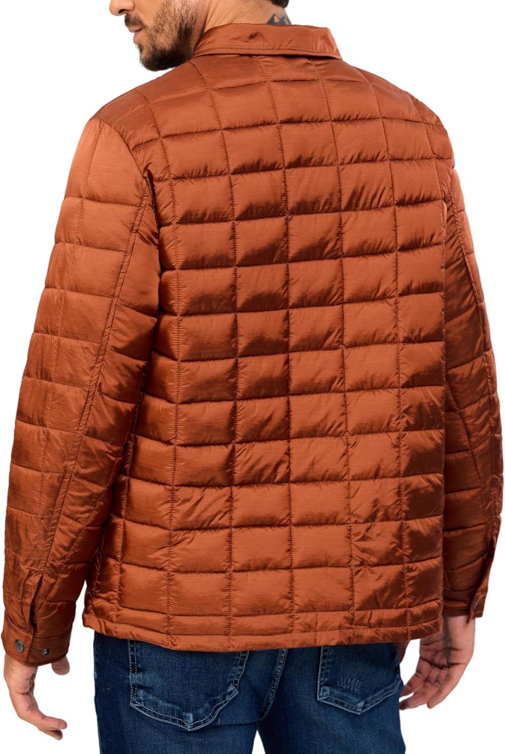 imageLittle Donkey Andy Mens Lightweight Quilted Puffer Jacket Windproof Thermal Winter Coat with Recycled InsulationBorange